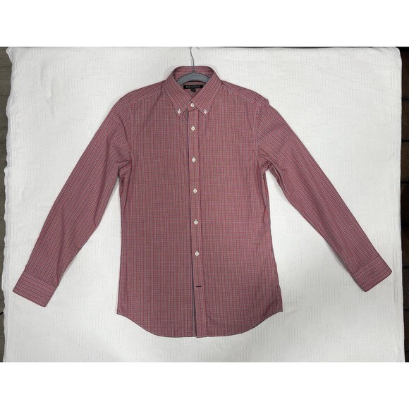 Banana Republic long sleeve button up shirt tailored slim fit Small check Plaid - Picture 1 of 8